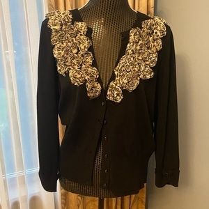 Vintage cheetah rose sweater